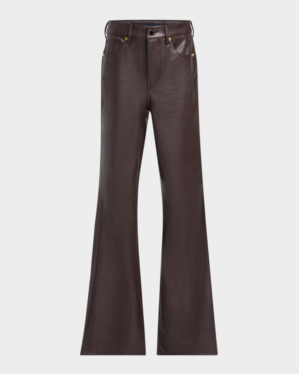Beverly High-Rise Skinny Flare Vegan Leather Jeans